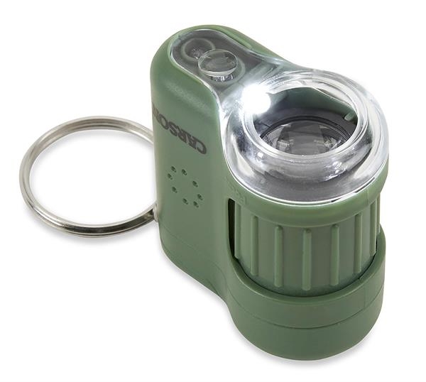 Carson MM-280 MicroMini Mini Mikroskop mit Schlüsselanhänger grün Lupe